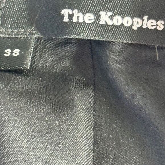 The Kooples Grey Faux Wrap Mini Skirt Double Front Zip Sz 36/US S - Picture 1 of 6